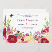 花鳥蝶の結婚式 招待状 (正面/裏面)