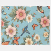 花鳥蝶 フリースブランケット (正面(横))