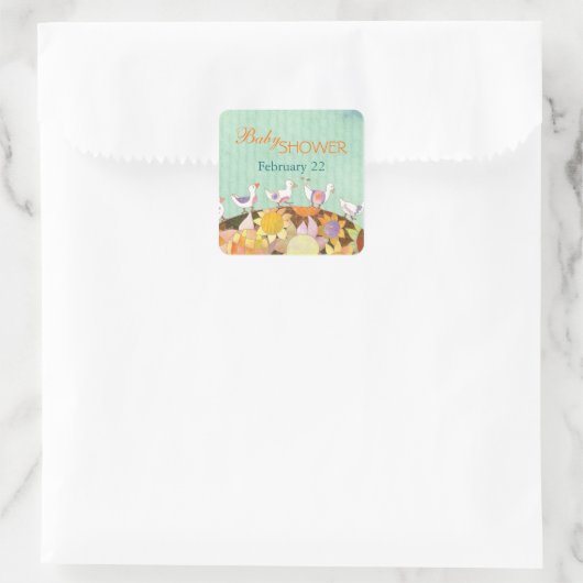 花鳥赤ちゃんシャワー スクエアシール (バッグ)