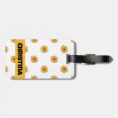 花黄色の手描きパーソナライズ ラゲッジタグ (裏面横)