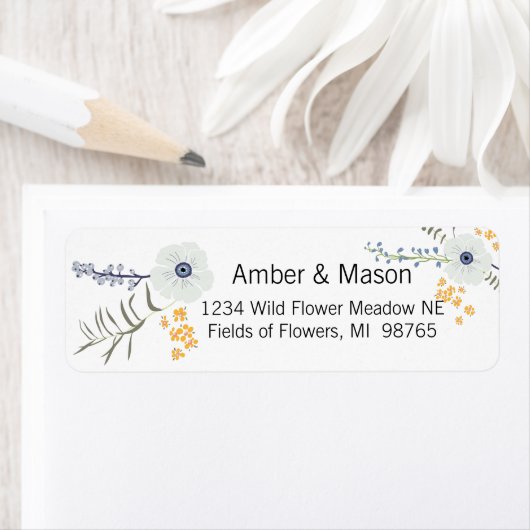 花黄青の植物模様 ラベル (インサイチュ)