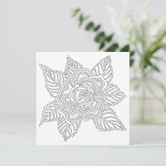 花020617の大人の着色のばら色の勇気付けられる カード (スタンド正面)