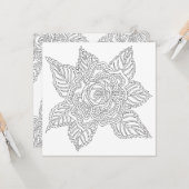 花020617の大人の着色のばら色の勇気付けられる カード (正面/裏面インサイチュ)