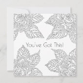 花020617の大人の着色のばら色の勇気付けられる カード (裏面)