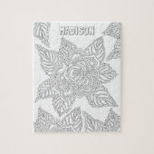 花020617の大人の着色のバラの任意名前 ジグソーパズル (縦)