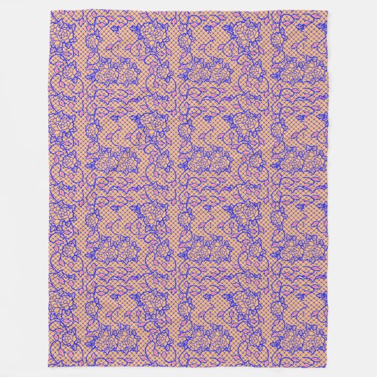 花02b LOrange BG フリースブランケット (正面)