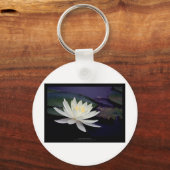 花039白スイレン キーホルダー (正面)