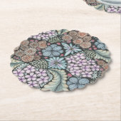 花1ドードルアートコースター。 ペーパーコースター (アングル)
