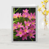 花11ピンク雨ユリ カード (黄色い花)