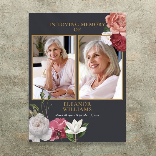 花2枚写真 お別れの祭り ポスター