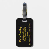 花3ステンドグラスモノグラム荷物タグ ラゲッジタグ (裏面縦)