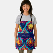 花3Dとヒルズレインボーパターン エプロン (インサイチュ)