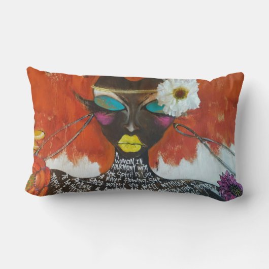 花4のマヤの腰神経の枕13" x 21 " ランバークッション (裏面)