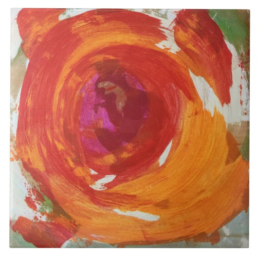 花6 x 6セラミックタイル タイル (正面)