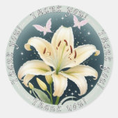 花「ありがとう」ステッカー ラウンドシール (正面)