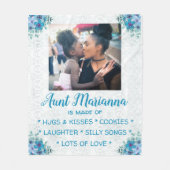 花「おばさんが作ったもの」 フリースブランケット (正面)