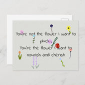 花 – かわいい，感謝の引用文カード ポストカード (正面/裏面)