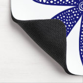 花 – かわいらし深いネイビーブルー マウスパッド (コーナー)