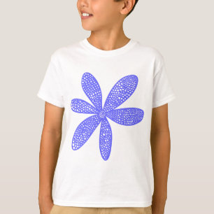 花 – かわいらし電気ブルー Tシャツ
