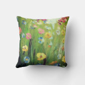 花 すみれ ケシ 色とりどり クッション (裏面)