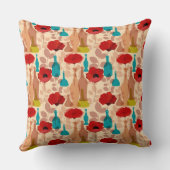 花、つぼおよびボトルパターン クッション (裏面)