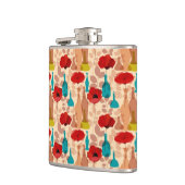 花、つぼおよびボトルパターン フラスク (左)