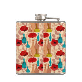 花、つぼおよびボトルパターン フラスク (裏面)