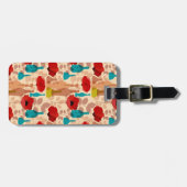 花、つぼおよびボトルパターン ラゲッジタグ (正面横)