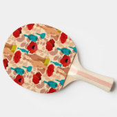 花、つぼおよびボトルパターン 卓球ラケット (横)