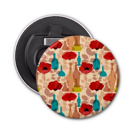 花、つぼおよびボトルパターン 栓抜き (正面)