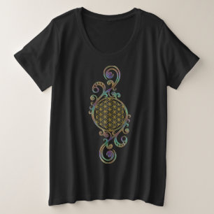 花 – らせん状オーナメント1 プラスサイズTシャツ