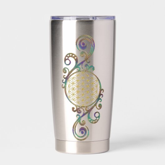 花 – らせん状オーナメント1 保温保冷タンブラー (正面)