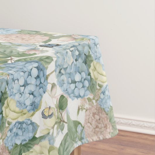 花，アジサイ，ヴィンテージバラ，ピンクのバラ テーブルクロス (インサイチュ)