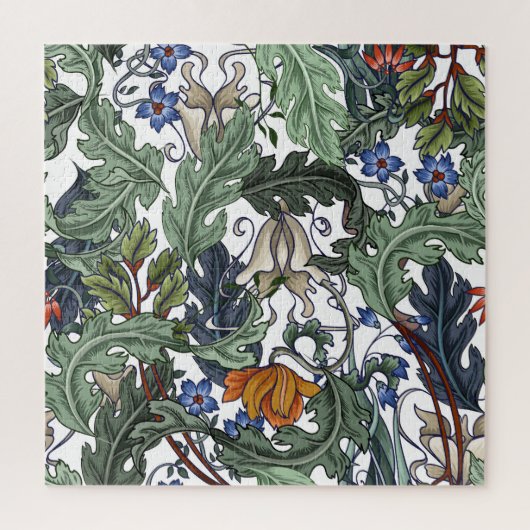 花、アールデコ、シームレスモダンな。 ジグソーパズル (縦)