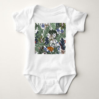 花、アールデコ、シームレスモダンな。 ベビーボディスーツ