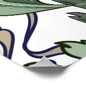 花、アールデコ、シームレスモダンな。 ポスター (角)