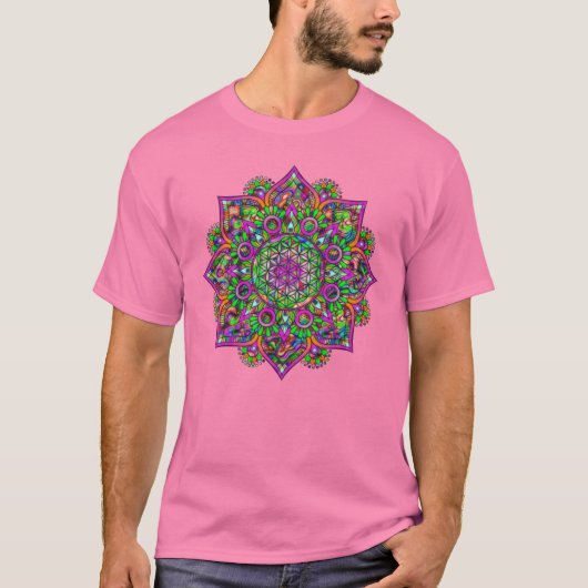 花 – インディアン曼荼羅1 Tシャツ (正面)