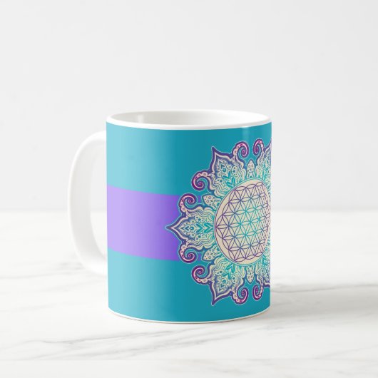 花 – インディアン曼荼羅2 コーヒーマグカップ (正面左)