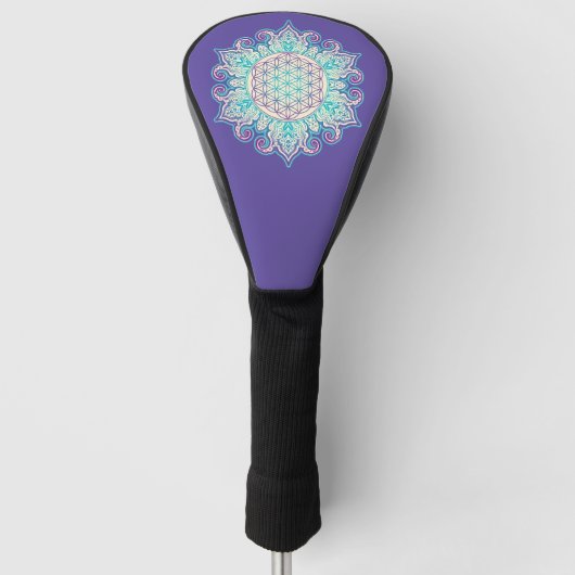 花 – インディアン曼荼羅2 ゴルフヘッドカバー (正面)