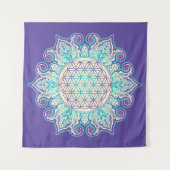 花 – インディアン曼荼羅2 タペストリー (正面(横))