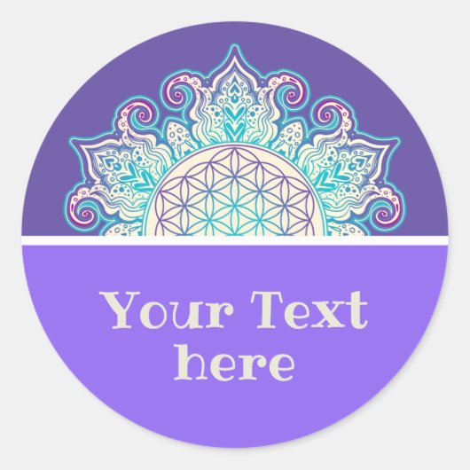 花 – インディアン曼荼羅2 ラウンドシール (正面)