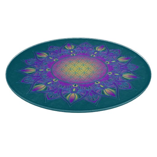 花 – インディアン曼荼羅3 カッティングボード (角)