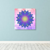 花 – インディアン曼荼羅3 キャンバスプリント (インサイチュ (ウッドフロア))