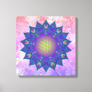 花 – インディアン曼荼羅3 キャンバスプリント