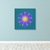 花 – インディアン曼荼羅3 キャンバスプリント (インサイチュ (ウッドフロア))