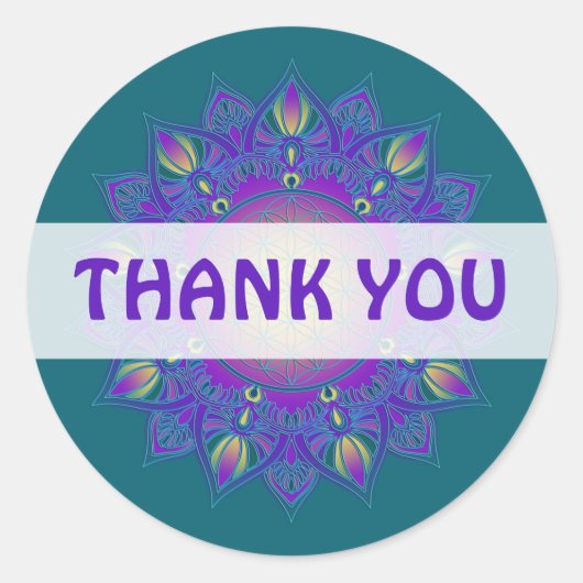 花 – インディアン曼荼羅3 ラウンドシール (正面)
