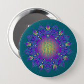 花 – インディアン曼荼羅3 缶バッジ (正面&裏面)
