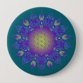 花 – インディアン曼荼羅3 缶バッジ (正面)