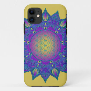 花 – インディアン曼荼羅3 iPhone 11 ケース