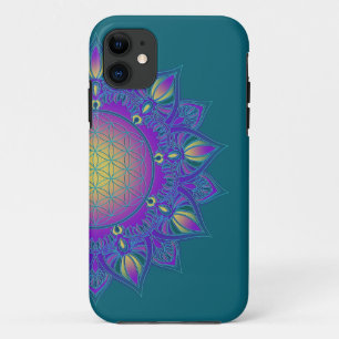 花 – インディアン曼荼羅3 iPhone 11 ケース